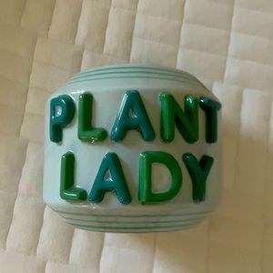 Anthropologie Plant Lady Planter Flower Pot Whimsical Blues Greens